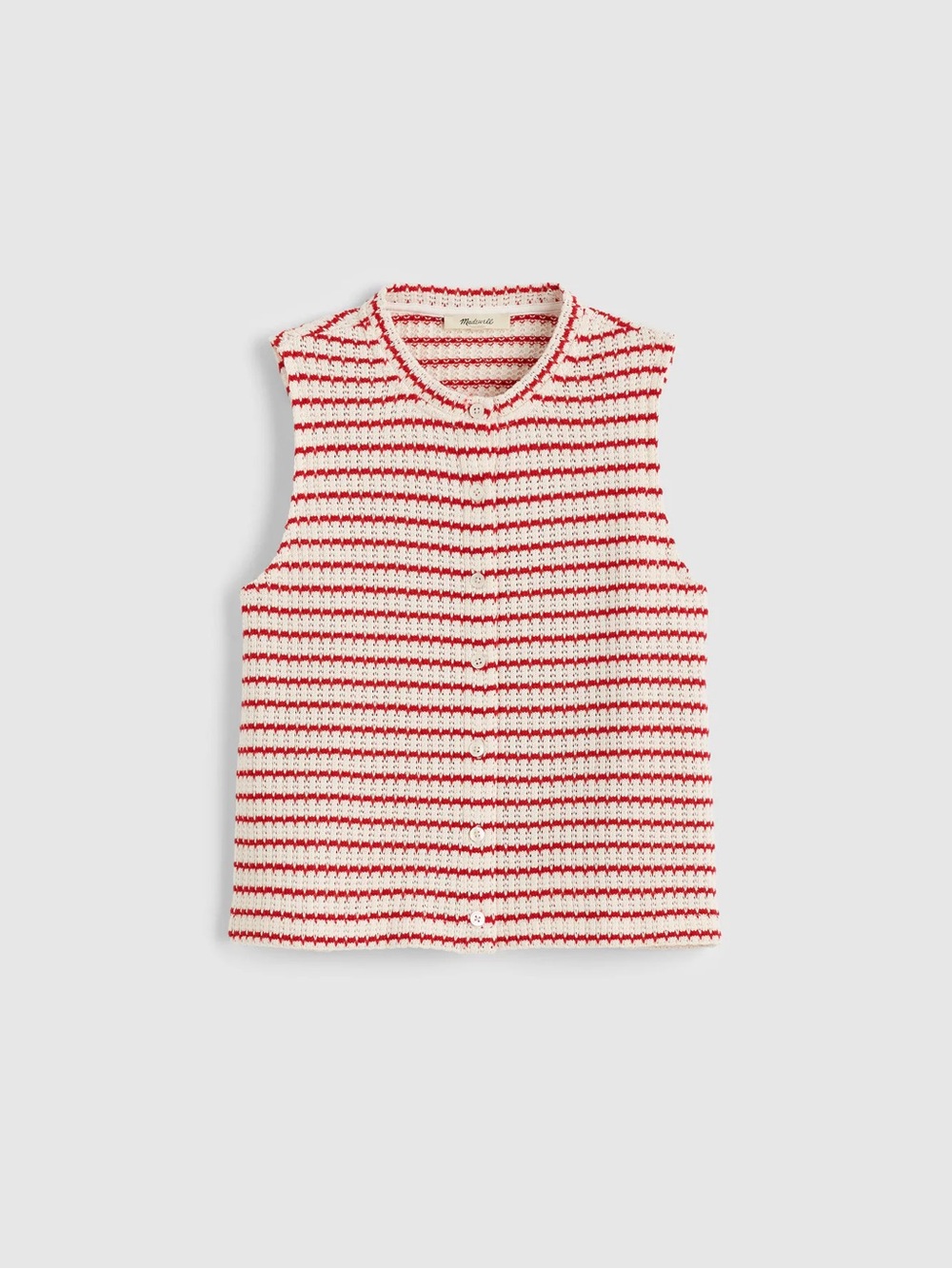 Madewell Textured-Knit Button-Front Shell Top - Picture 6 of 8